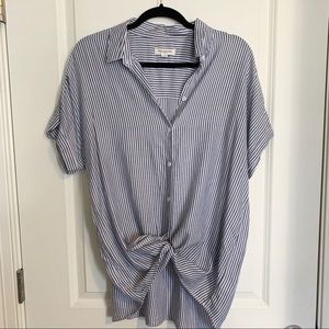 Tied Button Down T-Shirt